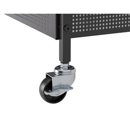 ชั้นวางของเหล็ก 3 ชั้น พร้อม TOP ไม้ มีล้อ STACKO RUSTIC 80x40x81.2 ซม. สีดำ_4