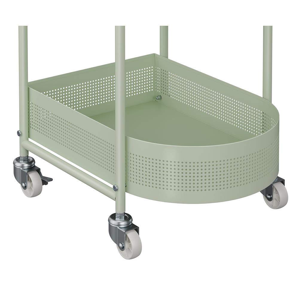 ชั้นวางของ 2 ชั้น มีล้อ STACKO DORU 48x35x55 ซม. สีเขียว