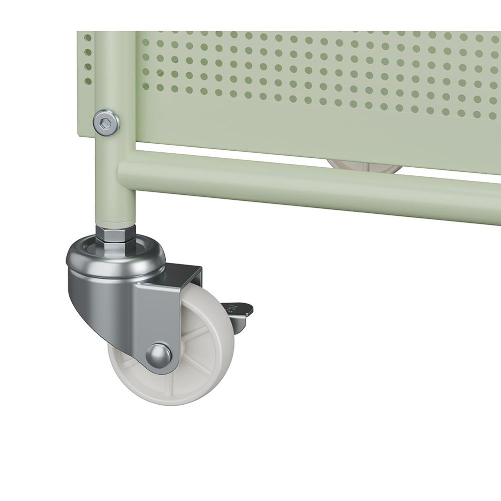 ชั้นวางของ 2 ชั้น มีล้อ STACKO DORU 48x35x55 ซม. สีเขียว