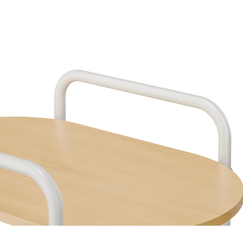 ชั้นวางของ 3 ชั้น พร้อม TOP ไม้ มีล้อ STACKO BOWA 49.5x32.6x80 ซม. สีขาว