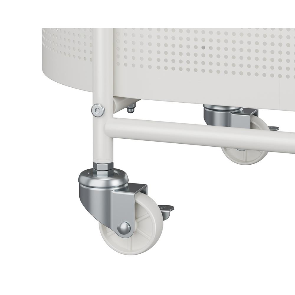 ชั้นวางของ 3 ชั้น พร้อม TOP ไม้ มีล้อ STACKO BOWA 49.5x32.6x80 ซม. สีขาว