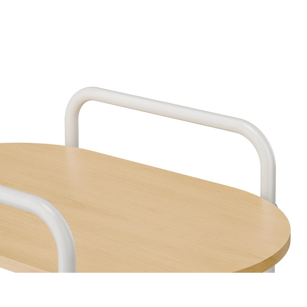 ชั้นวางของ 2 ชั้น พร้อม TOP ไม้ มีล้อ STACKO BOWA 49.5x32.6x54.5 ซม. สีขาว