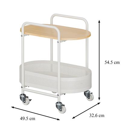 ชั้นวางของ 2 ชั้น พร้อม TOP ไม้ มีล้อ STACKO BOWA 49.5x32.6x54.5 ซม. สีขาว_7
