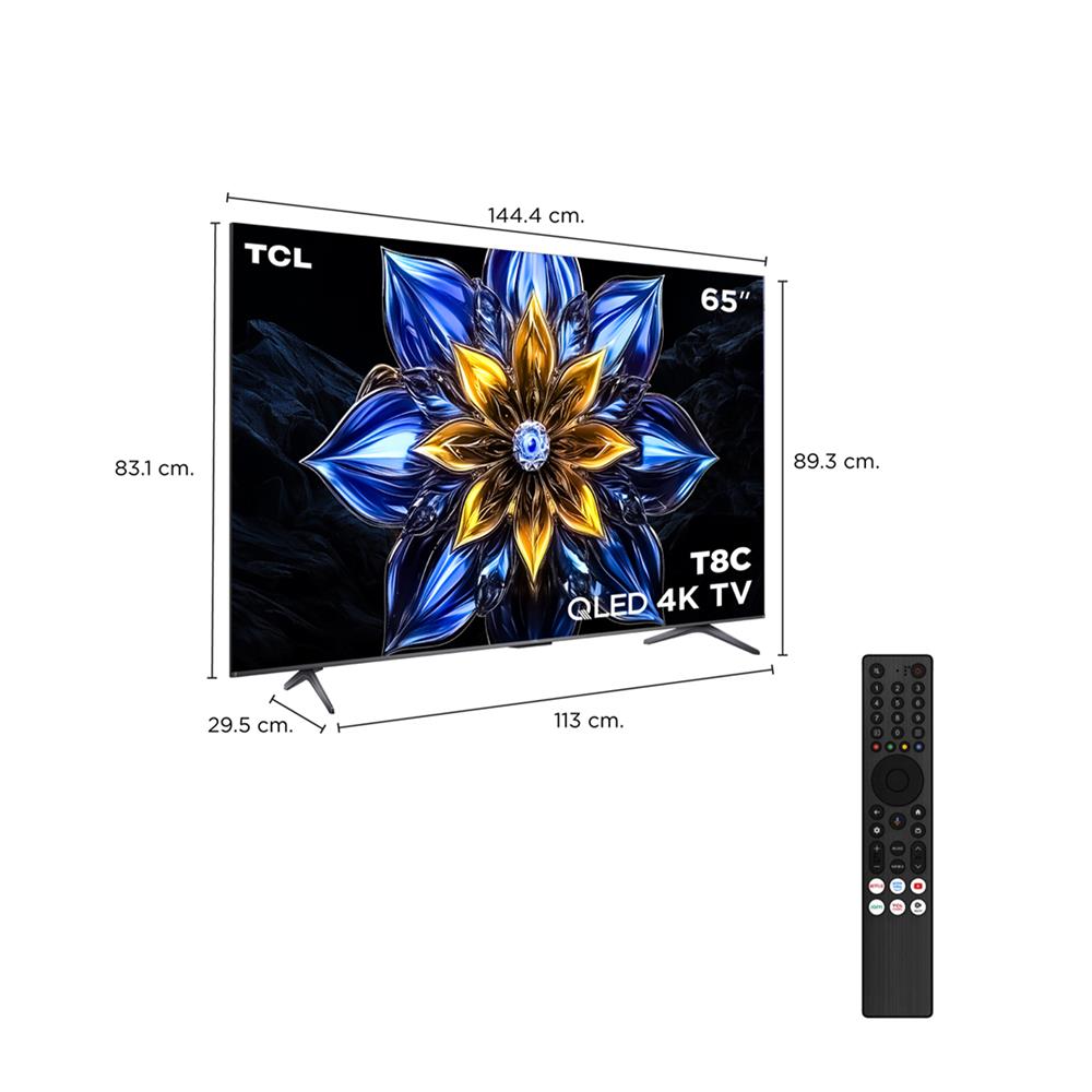 ทีวีคิวแอลอีดี 65 นิ้ว TCL (4K, QLED, GOOGLE TV) 65T8C