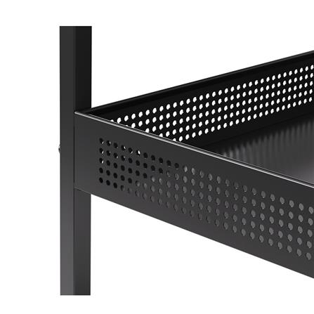 ชั้นวางของเหล็ก 3 ชั้น พร้อมชั้นแขวน และ TOP ไม้ มีล้อ STACKO RUSTIC 48x40.6x129.2 ซม. สีดำ_3