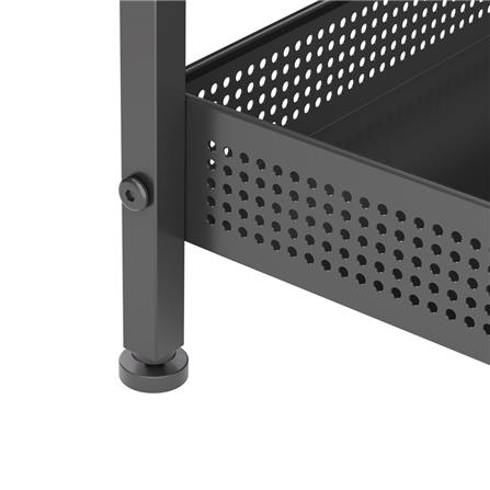 ชั้นวางของเหล็ก 3 ชั้น พร้อมชั้นแขวน และ TOP ไม้ มีล้อ STACKO RUSTIC 48x40.6x129.2 ซม. สีดำ_4