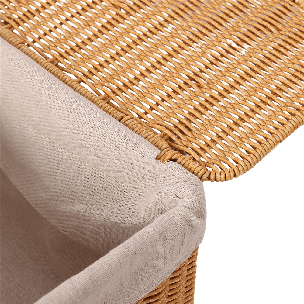 ตะกร้าผ้าเหลี่ยมเตี้ยมีฝา PLIM MODI SIZE S สีน้ำตาล