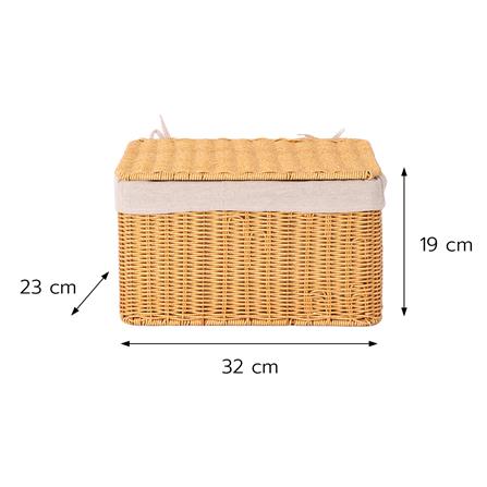 ตะกร้าผ้าเหลี่ยมเตี้ยมีฝา PLIM MODI SIZE M สีน้ำตาล_4