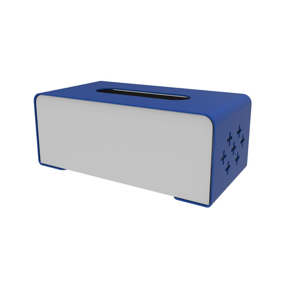 กล่องทิชชู่เหล็กแบบแผ่น SPACEMAKER สีน้ำเงิน