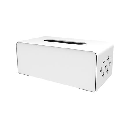 กล่องทิชชู่เหล็กแบบแผ่น SPACEMAKER สีขาว_0