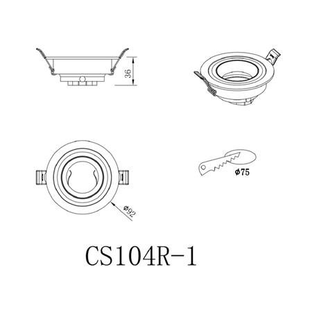 ดาวน์ไลท์ CARINI CS104R-1 3.6 นิ้ว สีขาว กลม_4