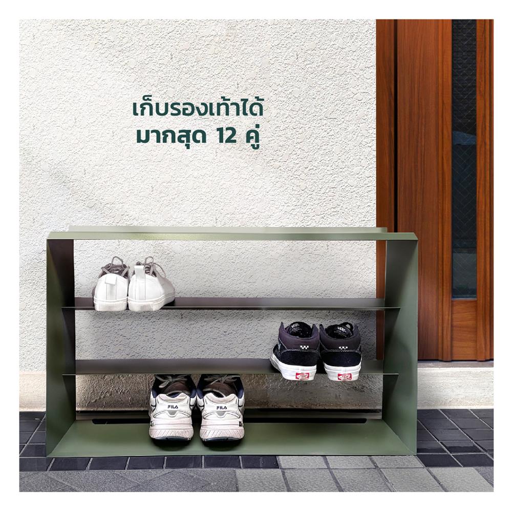ชั้นวางรองเท้าเหล็ก 3 ชั้น SPACEMAKER A3-005-X-G 80.3X29.2X48.5 ซม. สีเทา