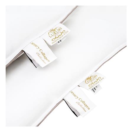 หมอนหนุน ไมโครไฟเบอร์ LUXURY PILLOW COLLAGEN COOLMAX COMFORT 19x29 นิ้ว สีขาว_2