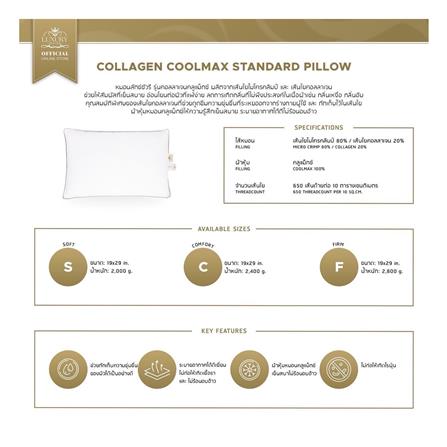 หมอนหนุน ไมโครไฟเบอร์ LUXURY PILLOW COLLAGEN COOLMAX FIRM 19x29 นิ้ว สีขาว_4