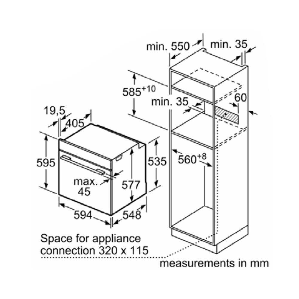 เตาอบฝังดิจิตอล BOSCH HJA715BA0K สีดำ