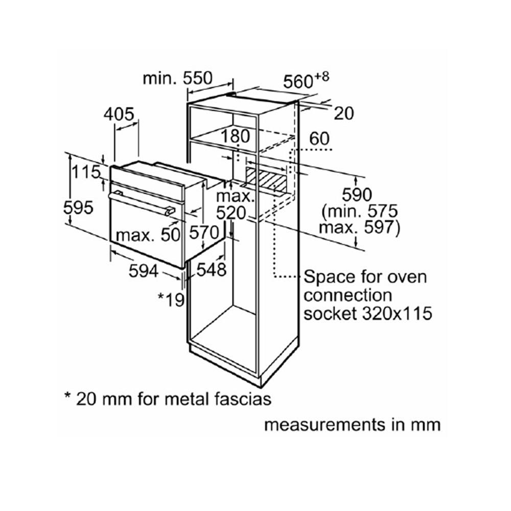 เตาอบฝังดิจิตอล BOSCH HBF512BB1T สีดำ