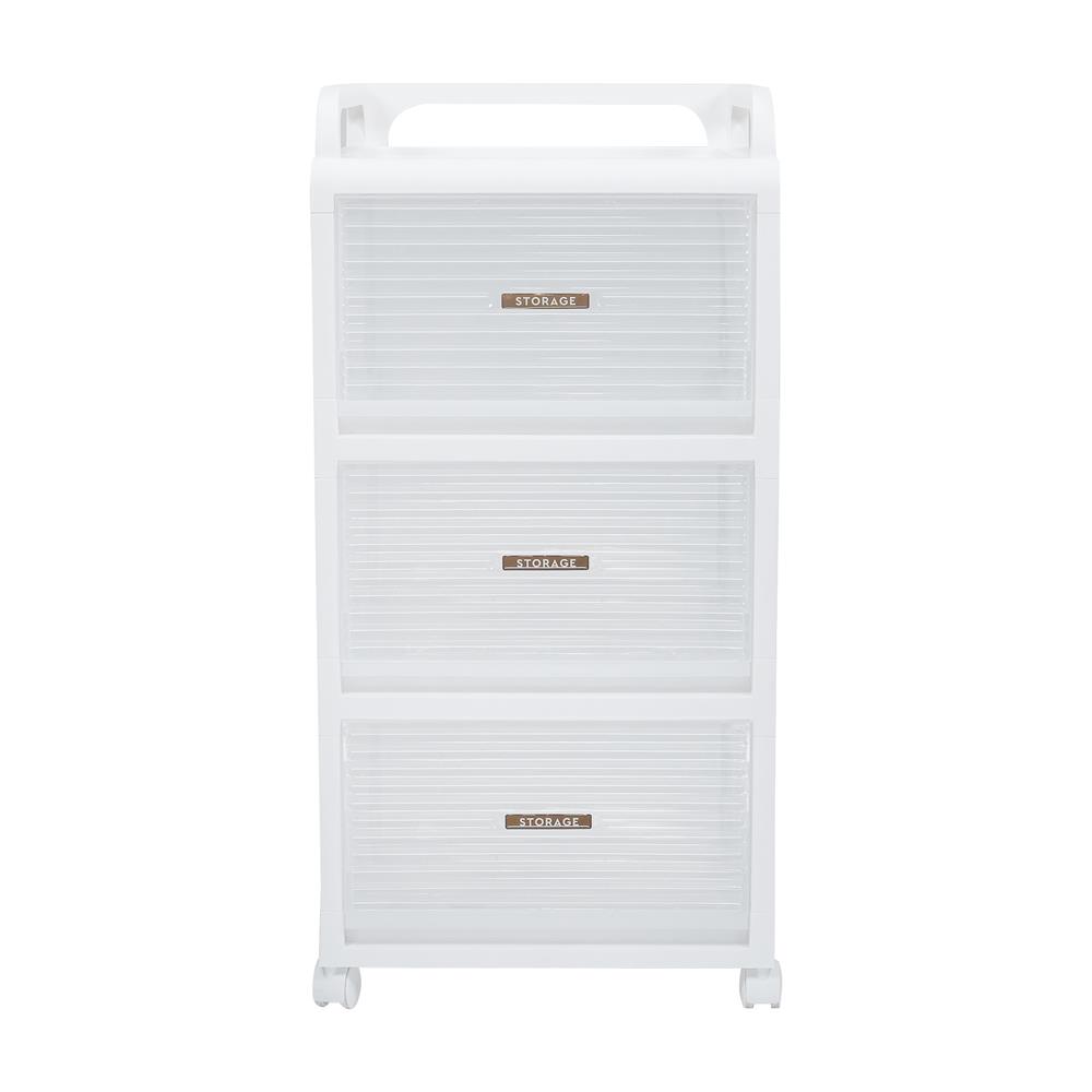ชั้นลิ้นชัก 3 ชั้น STACKO AUGA 41x40x81.6 ซม. สีขาว