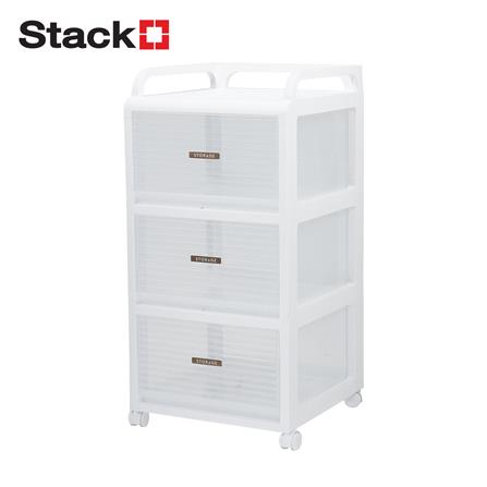 ชั้นลิ้นชัก 3 ชั้น STACKO AUGA 41x40x81.6 ซม. สีขาว_0