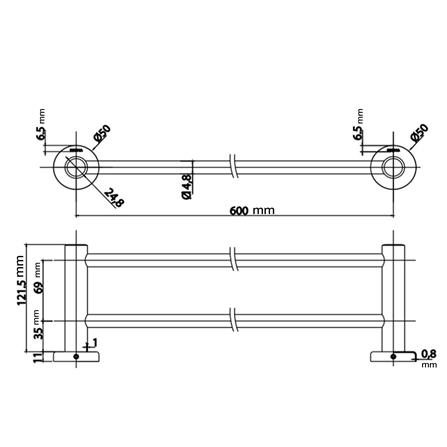 ราวแขวนผ้า PREMA PM090(HM) สีโครม_1
