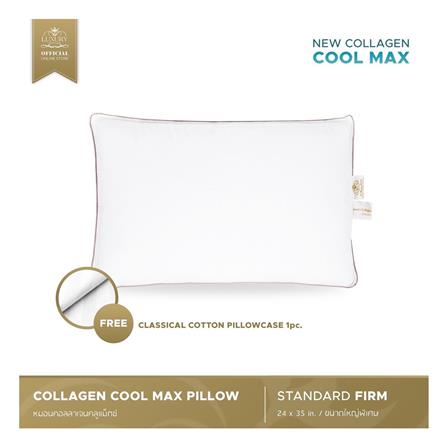 หมอนหนุน ไมโครไฟเบอร์ LUXURY PILLOW COLLAGEN COOLMAX FIRM 24x35 นิ้ว_5