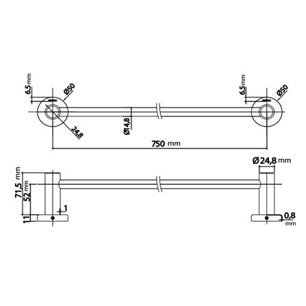 ราวแขวนผ้า PREMA PM092(HM) สีโครม_1
