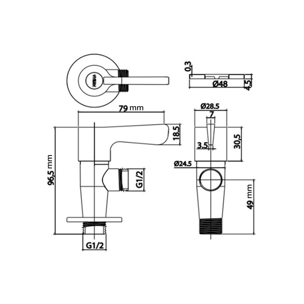 สต๊อปวาล์ว 1 ทาง PREMA PM1078(HM)