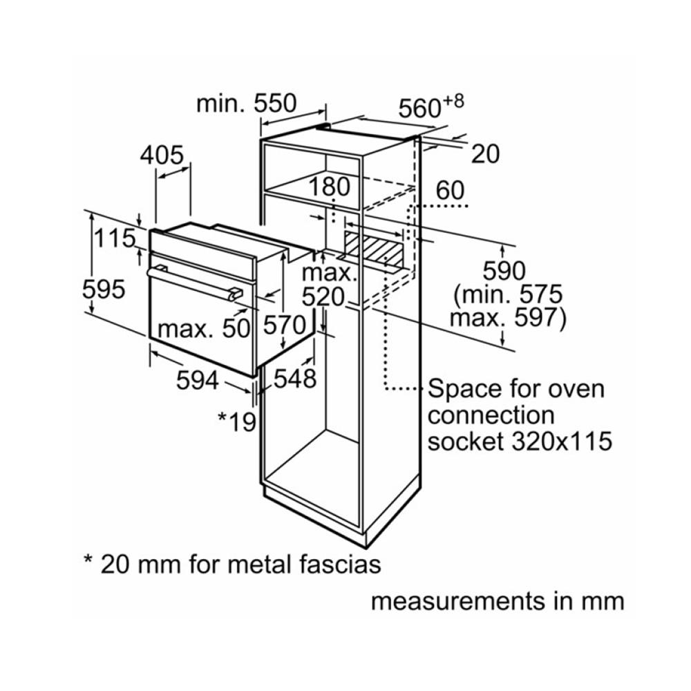 เตาอบฝังดิจิตอล BOSCH HBF512BS1H สีเงิน