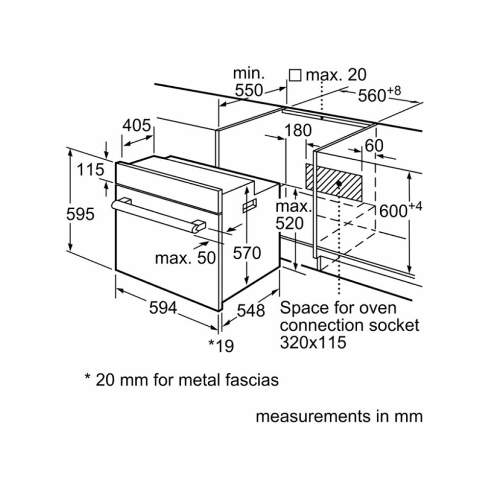 เตาอบฝังดิจิตอล BOSCH HBF512BS1H สีเงิน