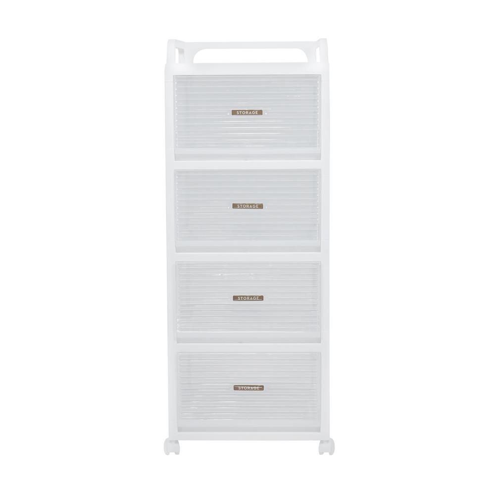 ชั้นลิ้นชัก 4 ชั้น STACKO AUGA 41x40x104.3 ซม. สีขาว