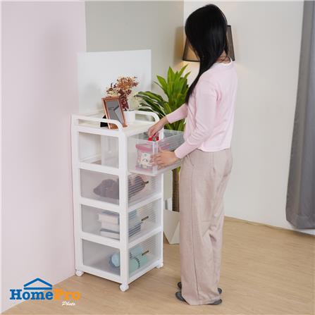 ชั้นลิ้นชัก 4 ชั้น STACKO AUGA 41x40x104.3 ซม. สีขาว_4