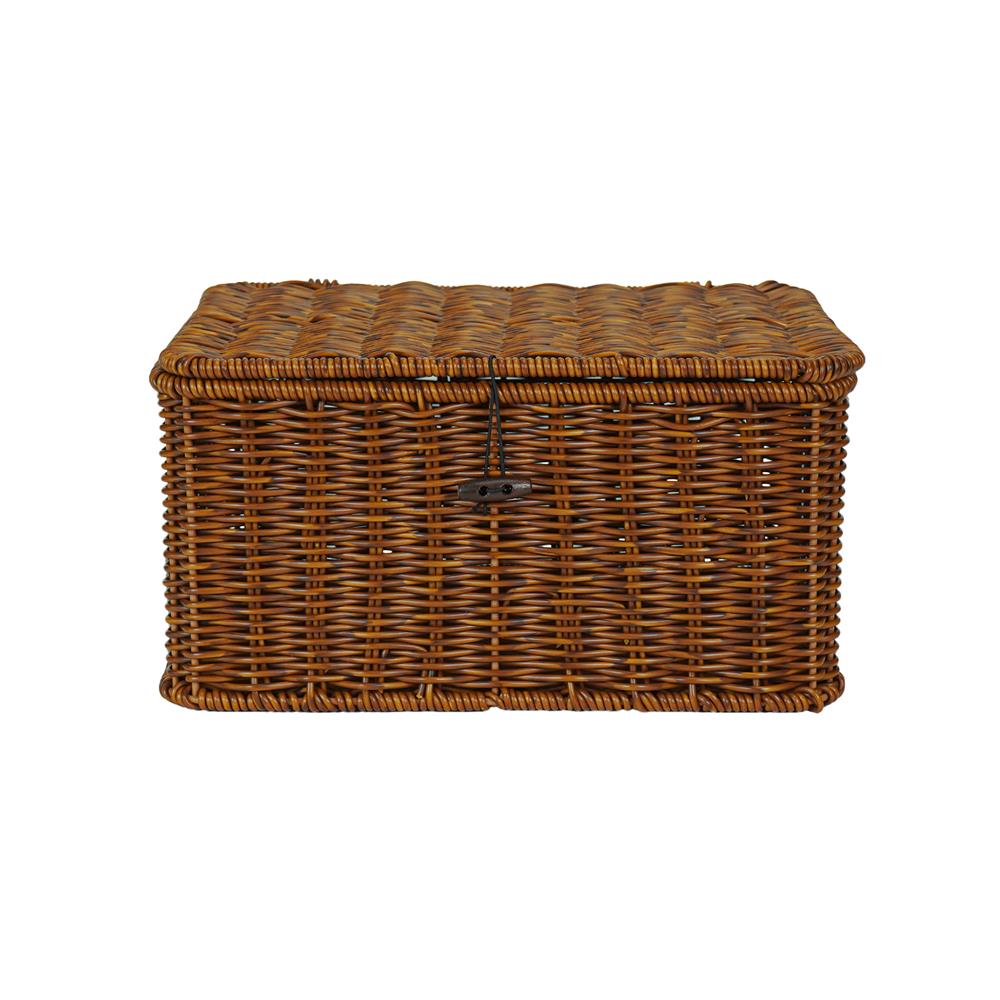ตะกร้าผ้าเหลี่ยมมีฝา PLIM SAAN SIZE S สีน้ำตาล