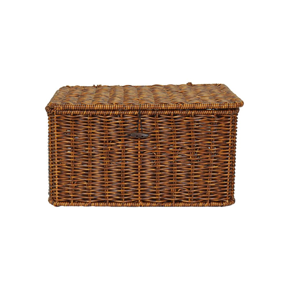 ตะกร้าผ้าเหลี่ยมมีฝา PLIM SAAN SIZE M สีน้ำตาล