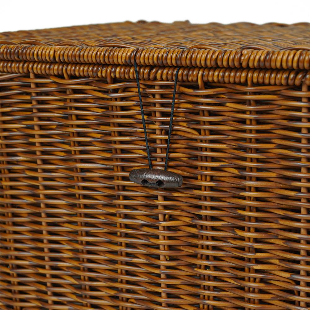 ตะกร้าผ้าเหลี่ยมมีฝา PLIM SAAN SIZE L สีน้ำตาล