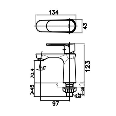 ก๊อกอ่างล้างหน้าเดี่ยว COTTO CT1209A(HM)_1