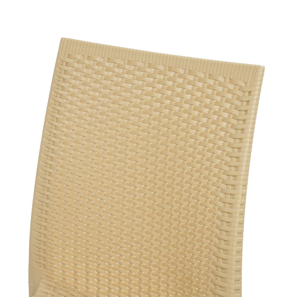 เก้าอี้พลาสติก SPRING RATTAN ลายหวาย สีเบจ