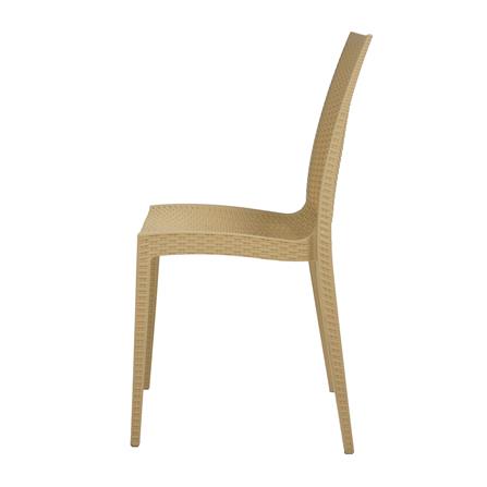 เก้าอี้พลาสติก SPRING RATTAN ลายหวาย สีเบจ_4