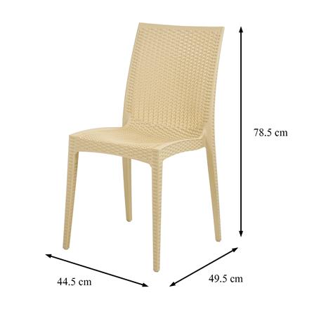 เก้าอี้พลาสติก SPRING RATTAN ลายหวาย สีเบจ_10