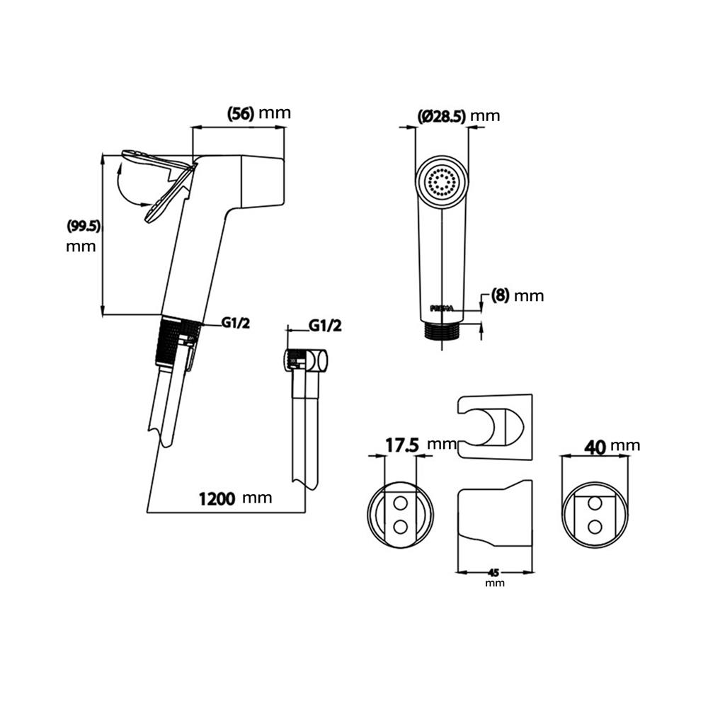สายฉีดชำระครบชุด PREMA PM6005WH(HM) สีขาว