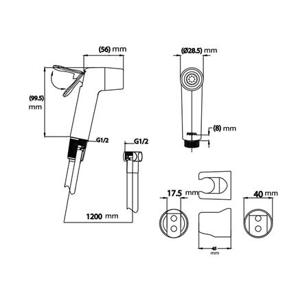 สายฉีดชำระครบชุด PREMA PM6005WH(HM) สีขาว_1