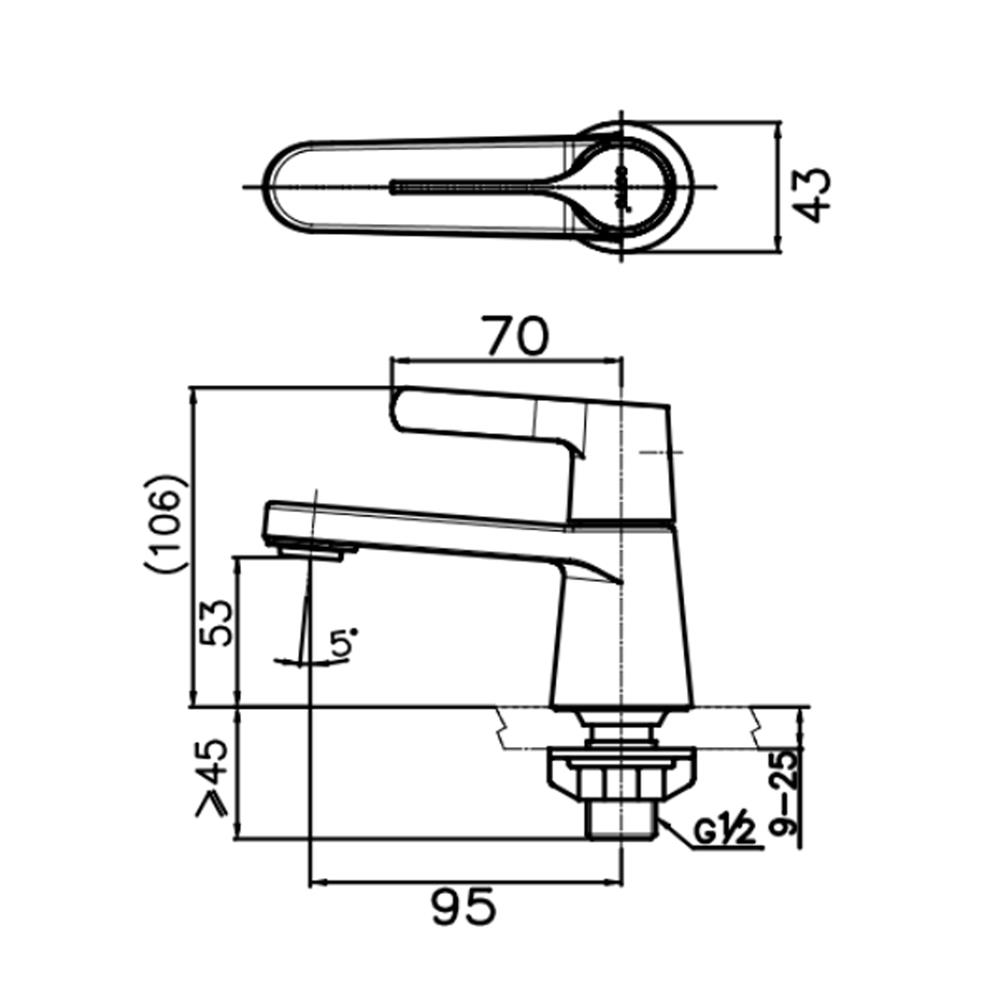 ก๊อกอ่างล้างหน้าเคาน์เตอร์ COTTO CT1403C57(HM)