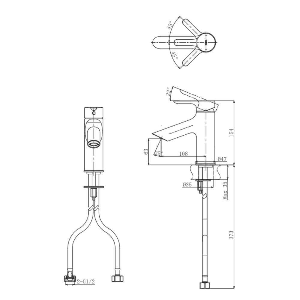 ก๊อกอ่างล้างหน้าผสม TOTO TLS01303T