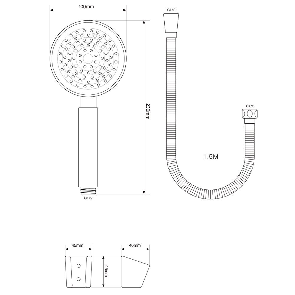 ชุดฝักบัวสายอ่อน 1 ระดับ NOVABATH NVB-HS0112