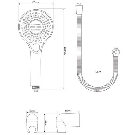 ชุดฝักบัวสายอ่อน 3 ระดับ NOVABATH NVB-HS0318_1