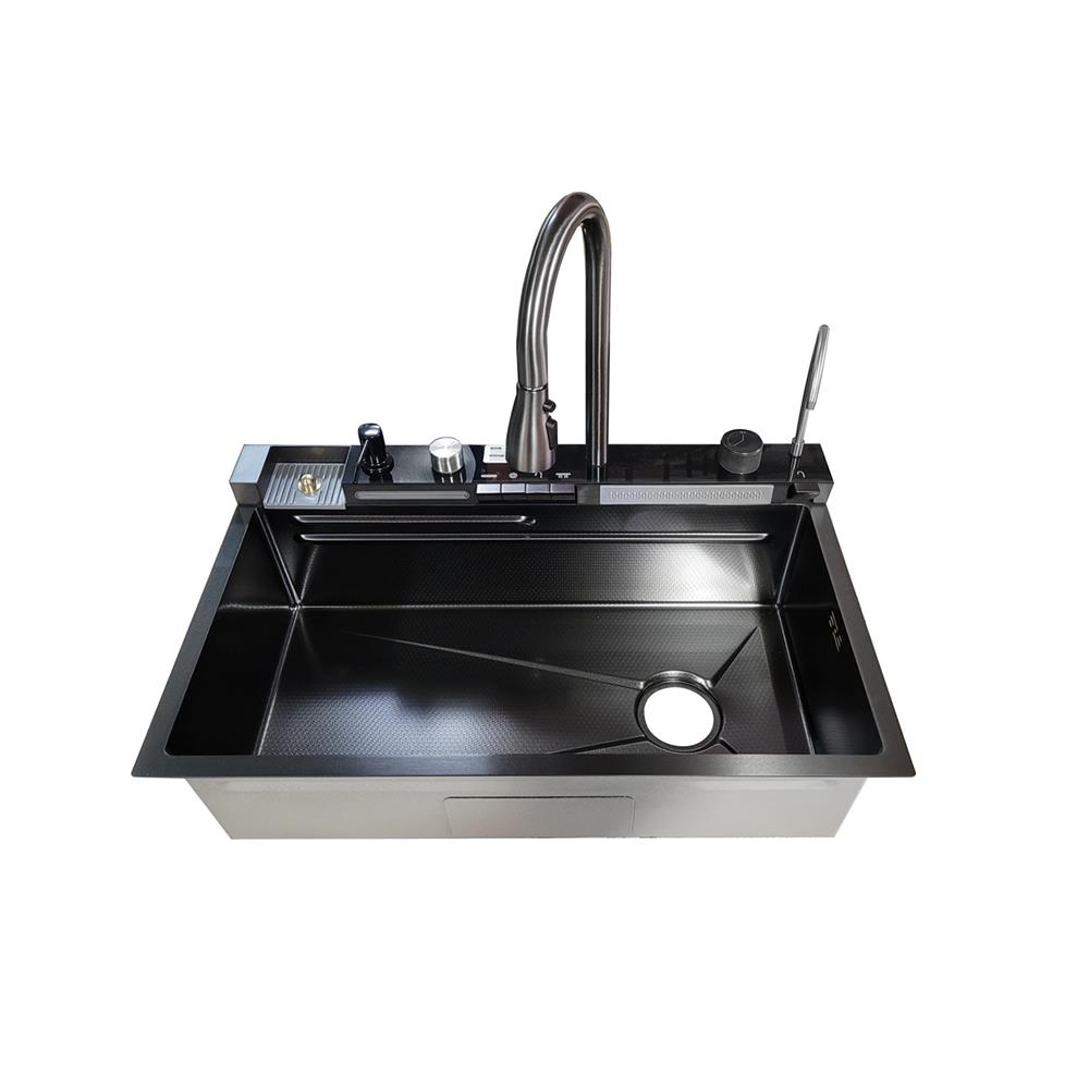 ซิงค์ฝัง 1 หลุม S-FLO NL0006 8046 SM01S-B สีดำ