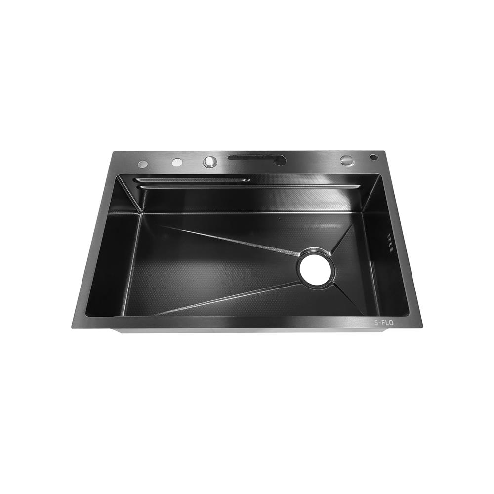 ซิงค์ฝัง 1 หลุม S-FLO NL0006 8046 SM01S-B สีดำ