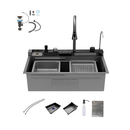 ซิงค์ฝัง 1 หลุม S-FLO NL0006 8046 SM01S-B สีดำ_0