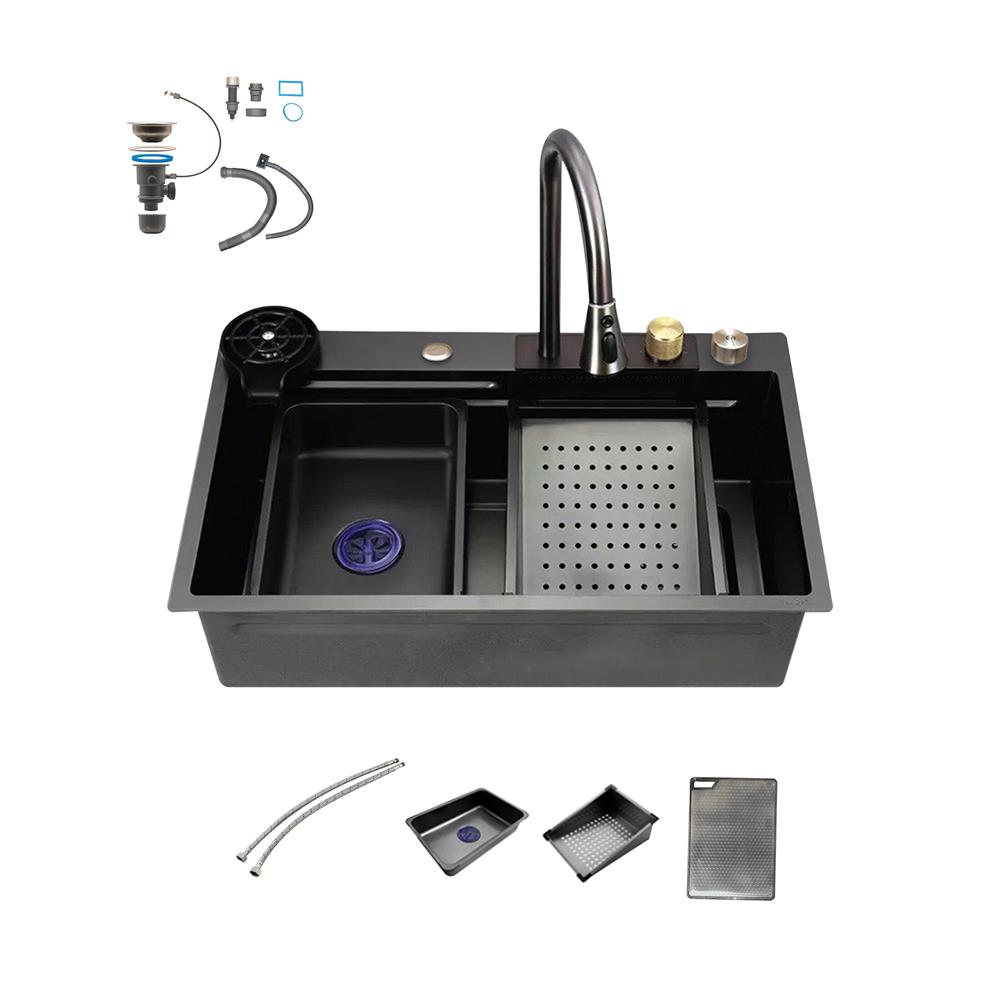 ซิงค์ฝัง 1 หลุม S-FLO NL0004 7546 SM02-B สีดำ_1