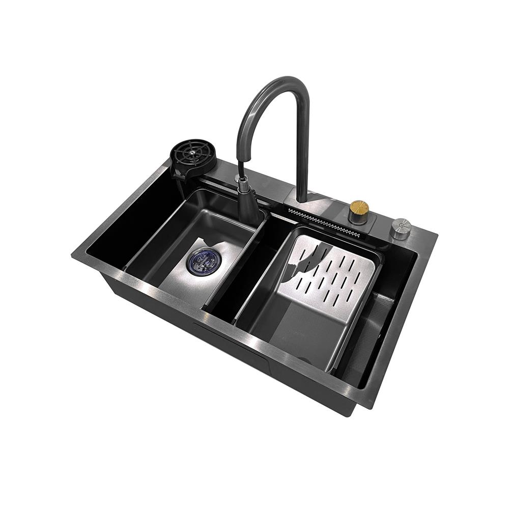 ซิงค์ฝัง 1 หลุม S-FLO NL0004 7546 SM02-B สีดำ