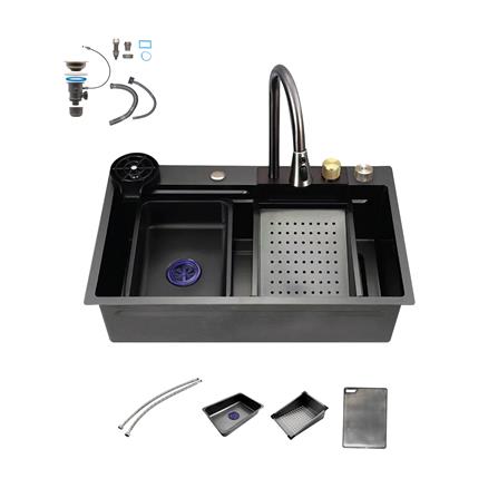 ซิงค์ฝัง 1 หลุม S-FLO NL0004 7546 SM02-B สีดำ_0