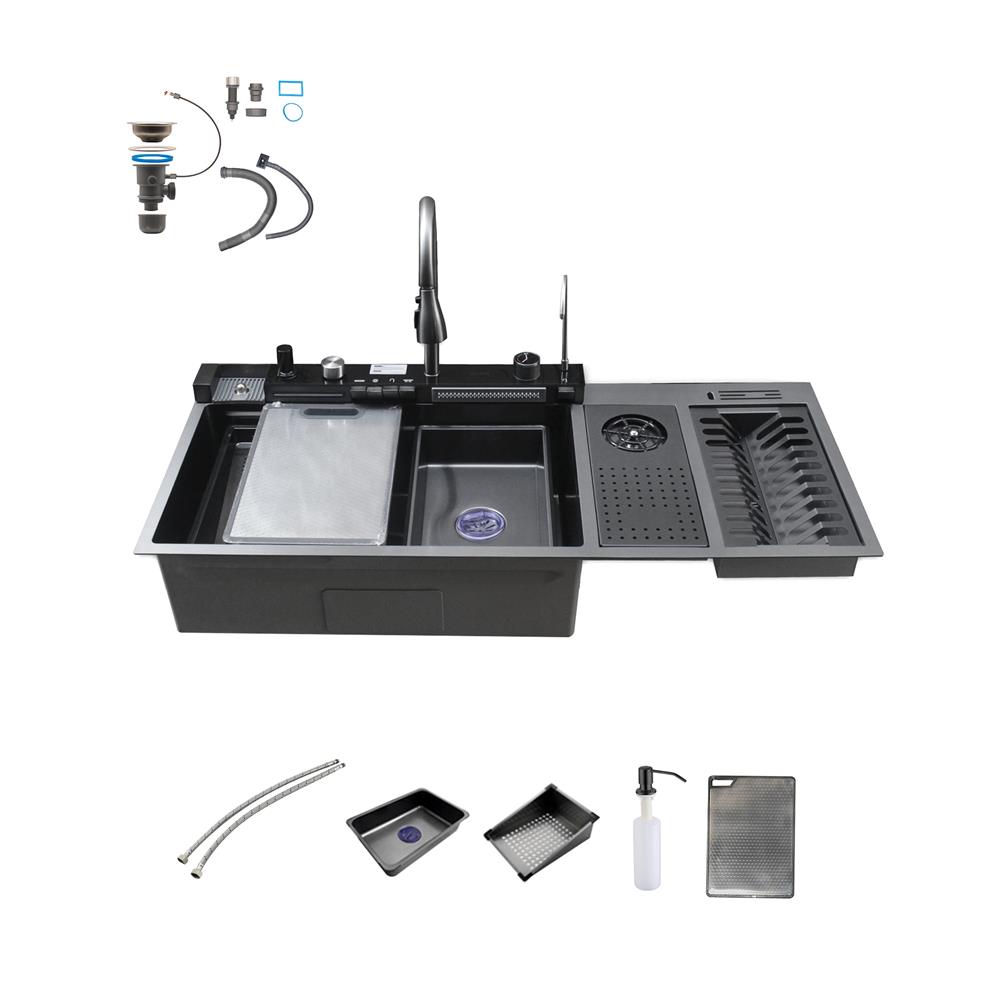 ซิงค์ฝัง 1 หลุม 1 ที่พัก S-FLO NL0056 12050NT สีดำ_1